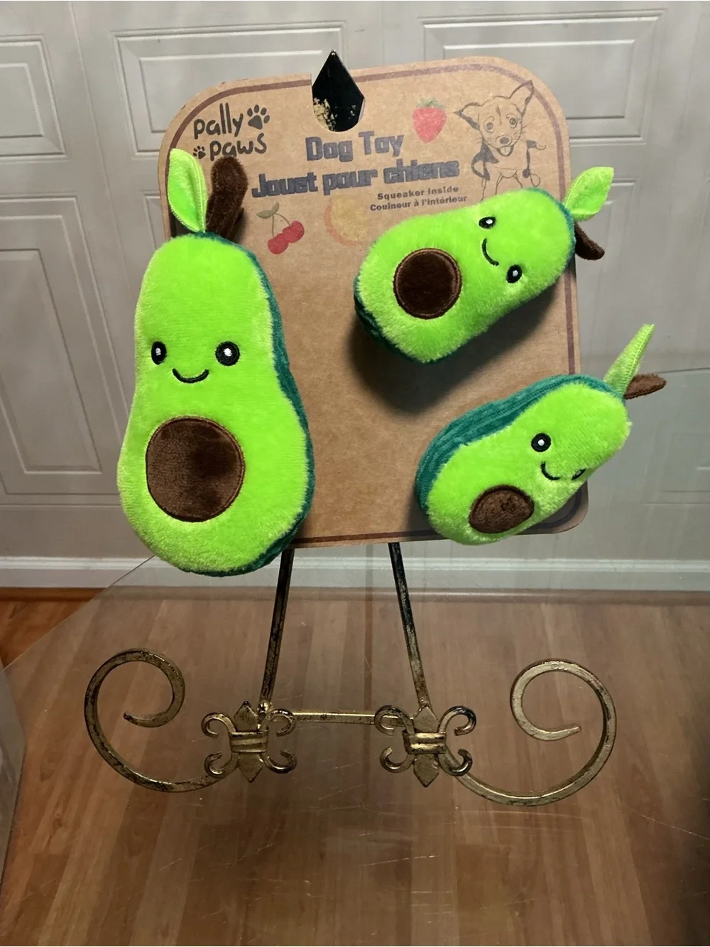 Pally Paws~ Set / 3 Avocados And Pcs Dog Toy with Clinker & Squeaker 6”